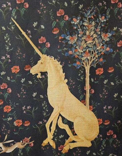 Raro tessuto Rinascimentale con Unicorni- 300x280cm -, Antiek en Kunst, Antiek | Tapijten, Tafelkleden en Textiel