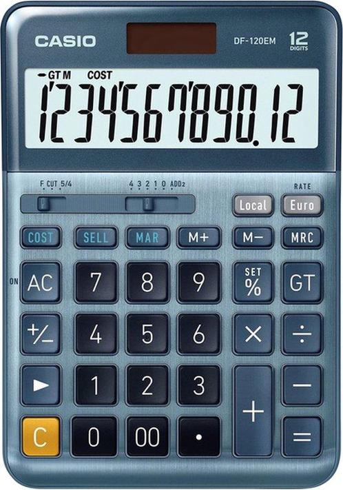 Casio DF-120EM - Grote Bureaurekenmachine - Eenvoudige, Elektronische apparatuur, Overige elektronische apparatuur, Ophalen of Verzenden
