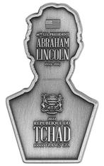 Tchad. 10.000 Francs 2022 Abraham Lincoln Shaped 2 Oz (.999)