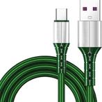 Nylon USB-C Kabel - USB-C naar USB-A - 1m - USBC3 - Groen, Telecommunicatie, Mobiele telefoons | Toebehoren en Onderdelen, Nieuw
