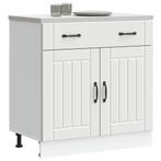 vidaXL Onderkast Lucca bewerkt hout wit, Huis en Inrichting, Kasten | Overige, Verzenden, Nieuw