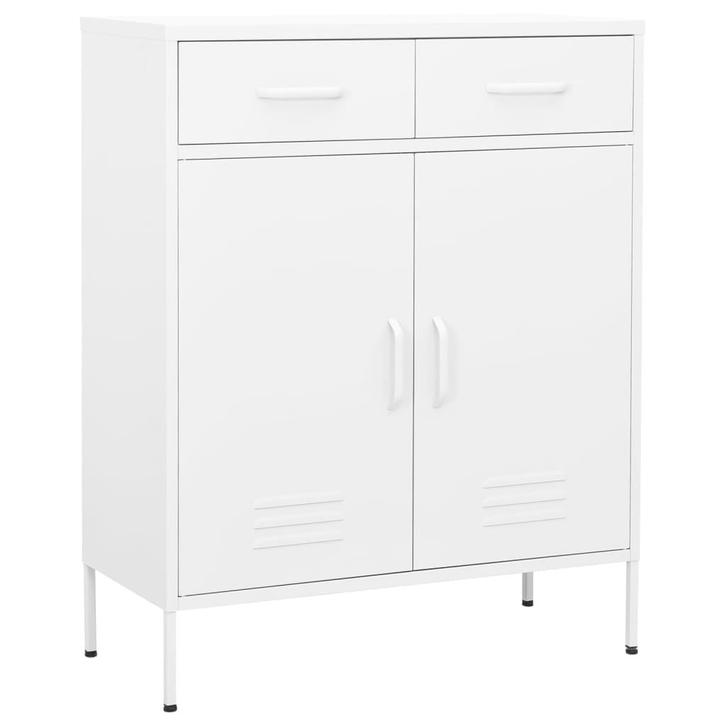 vidaXL Opbergkast 80x35x101,5 cm staal wit, Huis en Inrichting, Kasten | Overige, Nieuw, Verzenden