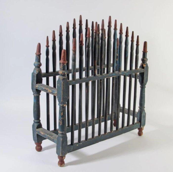 Rek - Polychroom hout - Aflegerek voor serviesgoed,, Antiquités & Art, Antiquités | Autres Antiquités