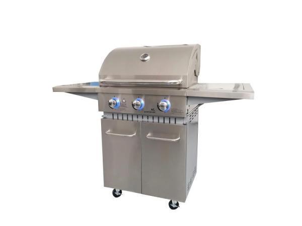 Veiling - RVS 3 branders met zijbrander, Jardin & Terrasse, Barbecues à gaz