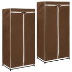 vidaXL Kledingkasten 2 st 75x50x160 cm bruin, Huis en Inrichting, Verzenden, Nieuw