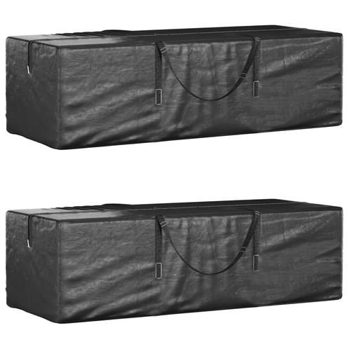 vidaXL Opbergtassen voor kerstboom 2 st polyetheen zwart, Tuin en Terras, Tuinmeubel-accessoires, Nieuw, Verzenden