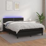 vidaXL Boxspring met matras en LED kunstleer zwart 140x200, Huis en Inrichting, Slaapkamer | Bedden, Verzenden, Nieuw
