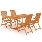 vidaXL Ensemble à manger de jardin 5 pcs Bois de teck, Jardin & Terrasse, Verzenden, Neuf