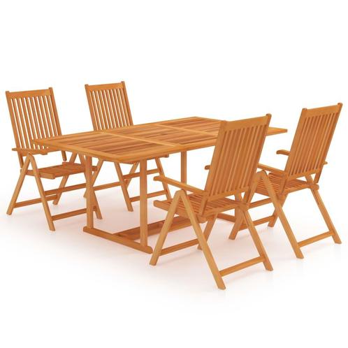 vidaXL Ensemble à manger de jardin 5 pcs Bois de teck, Jardin & Terrasse, Ensembles de jardin, Neuf, Envoi