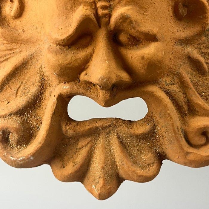 Decoratief ornament - Vintage Italian Terracotta gardan mask, Antiek en Kunst, Curiosa en Brocante