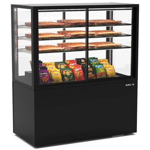 Neutrale Vitrine | INTEGRA | Zwart | 4 Niveaus |, Zakelijke goederen, Horeca | Keukenapparatuur, Nieuw in verpakking, Verzenden