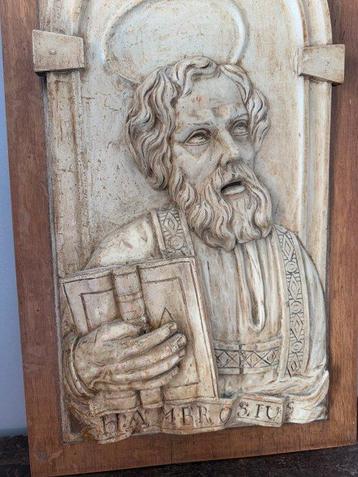 Relief - Saint Ambroise de Milan - 45 x 79 cm - Antique -