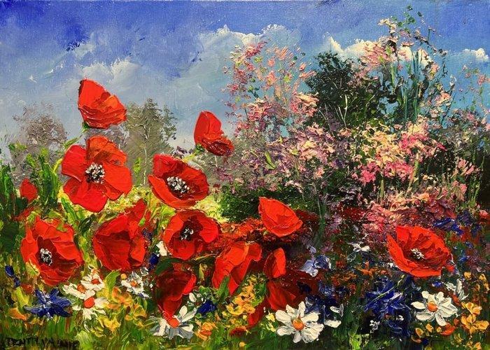 Pentti Vainio (XX-XXI) - Ebullient Rhapsody in Bloom, Antiquités & Art, Art | Peinture | Classique