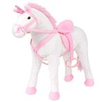 vidaXL Speelgoedeenhoorn staand XXL pluche wit en roze, Kinderen en Baby's, Speelgoed | Knuffels en Pluche, Verzenden, Nieuw