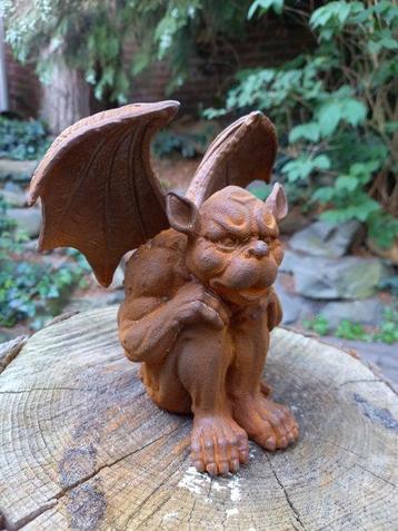 sculptuur, SITTING GARGOLYE, DEMON - 16 cm - Gietijzer