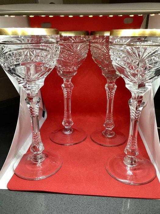 Wijnglas (4) - Kristal - Geslepen kristallen, Antiek en Kunst, Antiek | Meubels | Tafels