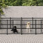 vidaXL Hondenkennel voor buiten 15,02 m² staal, Verzenden, Nieuw