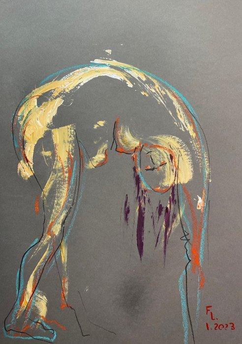 Françoise Leblanc (1953) - Yellow Dancer (Danseuse Jaune), Antiquités & Art, Art | Peinture | Moderne