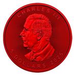 Canada. 5 Dollars 2025 1 oz Maple Leaf Canada Flag Cyber Red