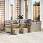 vidaXL 13-delige Tuin Sofa Set met Kussens Beige Poly Rattan, Tuin en Terras, Verzenden, Nieuw