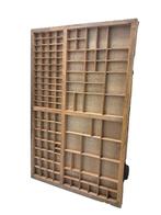 Vitrinekast - Printers tra - Hout - 83x 53 cm, Antiek en Kunst