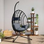 vidaXL Hangstoel met standaard rattan en staal, Verzenden, Nieuw