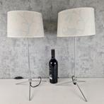 Beselink - Tafellamp (2) - Tripot - Linnen, Metaal - Van de