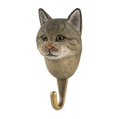 Kapstokhaak hout wandhaak kapstok Wildlife Kat of Poes, Maison & Meubles, Accessoires pour la Maison | Portemanteaux