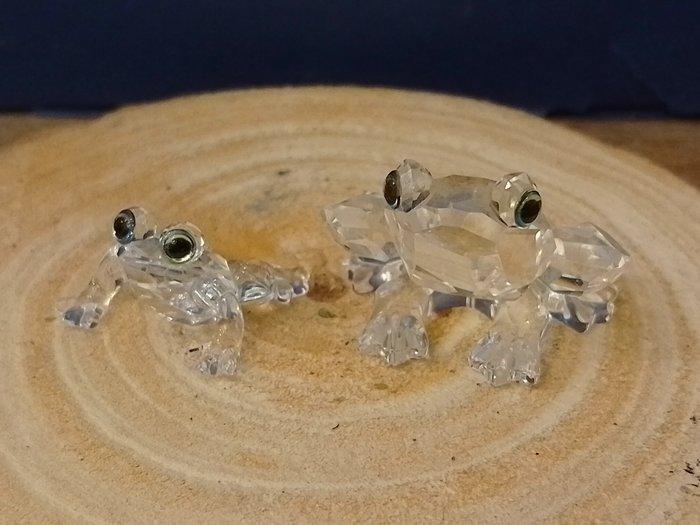 Swarovski - Beeldje - Kikker groot en klein - Kristal, Antiquités & Art, Curiosités & Brocante
