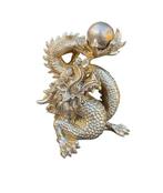 Beeld, Bronze: Dragon - The Pearl of Wisdom - 15 cm -, Antiek en Kunst