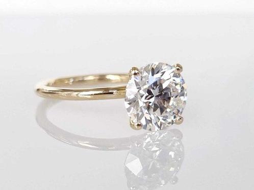 Bague de fiançailles - 14 carats Or jaune - 3.05ct. tw., Handtassen en Accessoires, Antieke sieraden