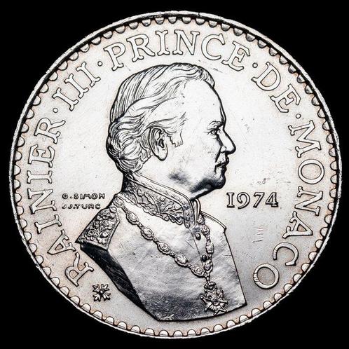 Monaco. Lote de 2 monedas de plata (10 Francs 1966 y 50, Postzegels en Munten, Munten | Europa | Euromunten
