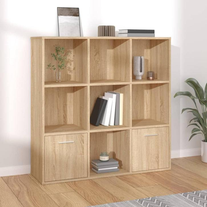 vidaXL Boekenkast 98x30x98 cm bewerkt hout sonoma, Huis en Inrichting, Kasten | Boekenkasten, Nieuw, Verzenden
