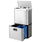 Prullenbak - Afvalbak - Vuilnisbak - 56 Liter - Zilver - COS, Verzenden, Nieuw