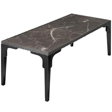 tectake Wicker tafel Foggia 196x87x76cm - grijs, Verzenden
