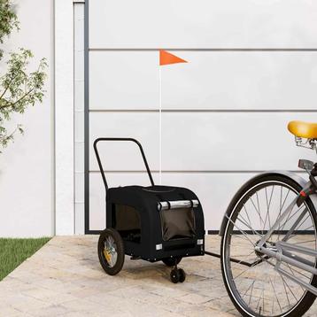 vidaXL Fietskar voor huisdieren met opslag Zwart 124.5 x beschikbaar voor biedingen