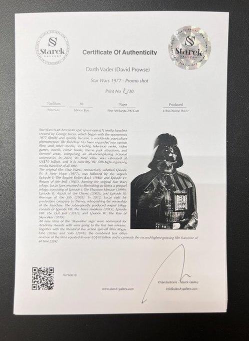 Star Wars 1977 - Promo shot - Darth Vader (David Prowse) -, Verzamelen, Film en Tv
