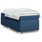 vidaXL Boxspring met matras stof blauw 90x200 cm, Verzenden, Nieuw