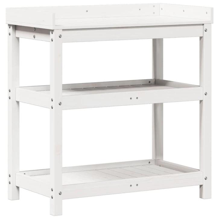 Oppottafel Grenenhout Wit | Retour Deal | -40%, Tuin en Terras, Bloembakken en Plantenbakken, 60 cm of meer, 60 tot 100 cm, Nieuw