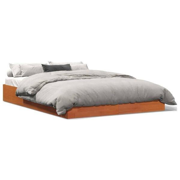 Massief Grenen Bedframe 160x200 | Tweede Kansje | OP = OP, Huis en Inrichting, Slaapkamer | Bedden, 160 cm, 200 cm, Bruin, Nieuw
