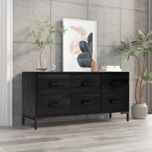 vidaXL Opberkast 110x30x45 cm massief grenenhout zwart, Huis en Inrichting, Kasten | Overige, Nieuw, Verzenden