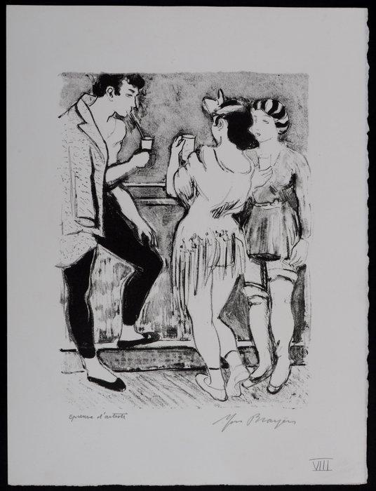Yves Brayer (1907-1990) - Le bar des artistes #VIII -, Antiek en Kunst, Antiek | Overige Antiek