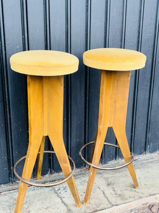 Kruk - Hout - Paar barstoelen, Antiek en Kunst, Kunst | Designobjecten