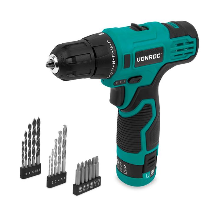 Accuboormachine 12V | Incl. Accu, usb-c kabel en 16-delige, Doe-het-zelf en Bouw, Gereedschap | Boormachines, Nieuw, Verzenden