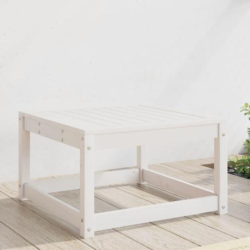 vidaXL Repose-pied de jardin blanc bois de pin massif, Jardin & Terrasse, Ensembles de jardin, Neuf, Envoi