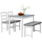 TRUUSK Eetgroep - Eettafel met 2 Gestoffeerde Stoelen en Ban, Huis en Inrichting, Verzenden, Nieuw