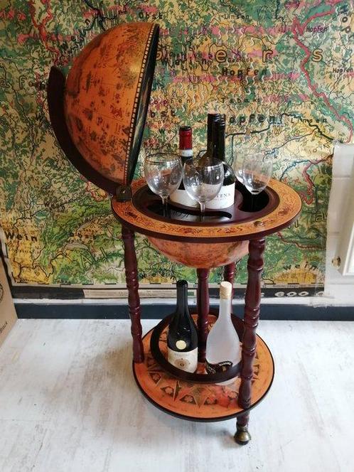 Globe bar - Hout - Globebar Barglobe, Antiek en Kunst, Kunst | Designobjecten