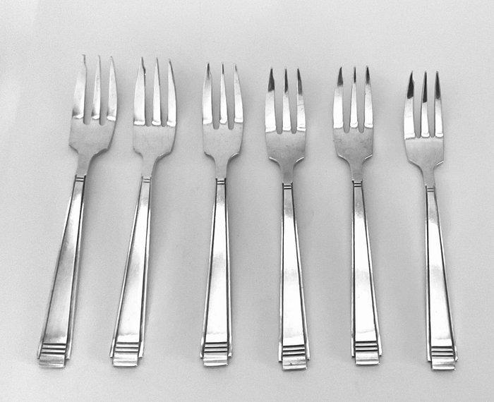 GERO - Georg Nilsson - Theelepel (6) - Taartvork (6) -, Antiek en Kunst, Kunst | Designobjecten