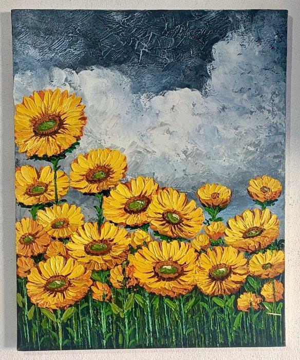 S. Pratesi (XX-XXI) - Fioritura sotto cielo inquieto, Antiquités & Art, Art | Peinture | Classique