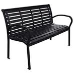 vidaXL Tuinbank 116 cm staal en HKC zwart, Tuin en Terras, Tuinsets en Loungesets, Verzenden, Nieuw